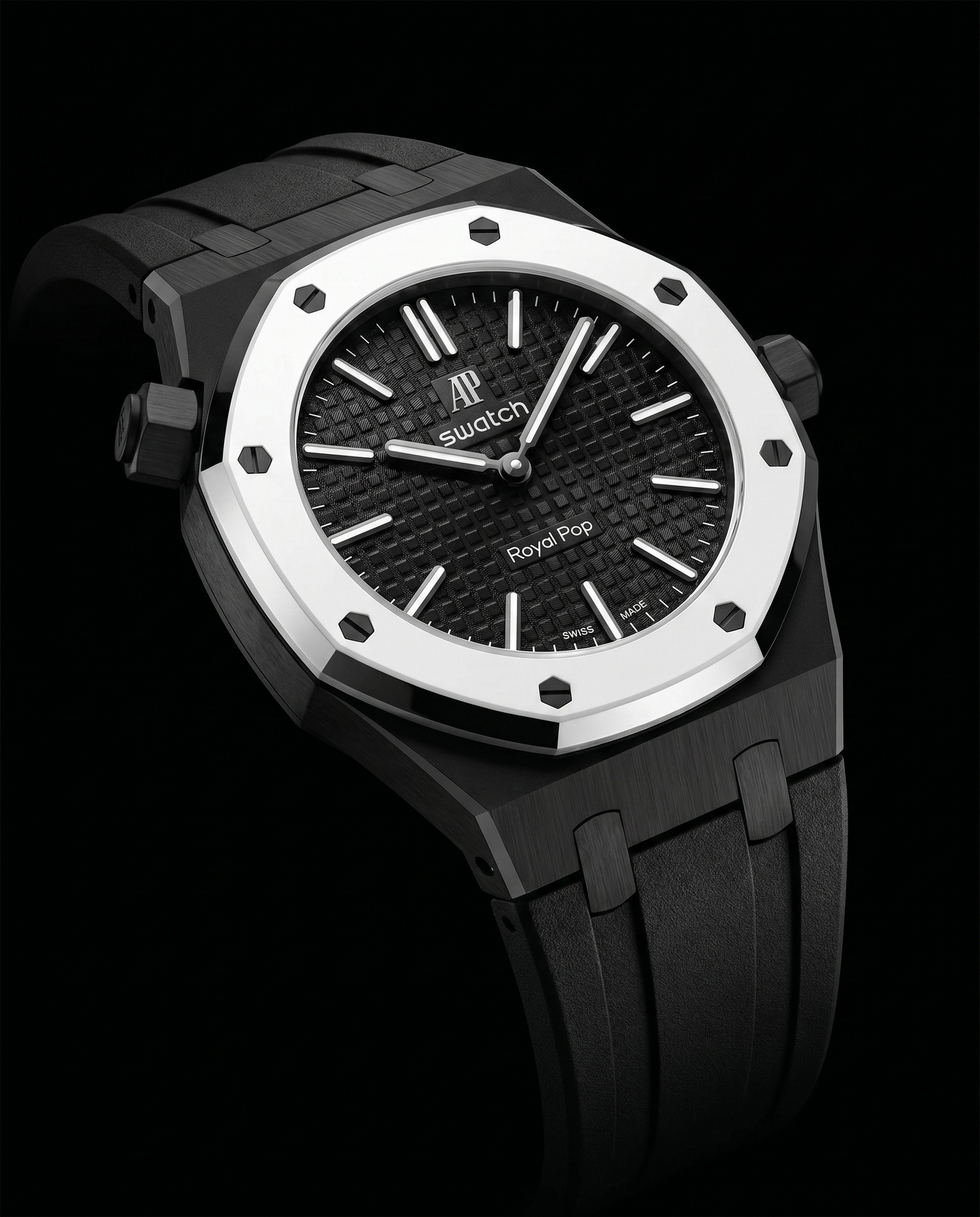Case-Strap for the Swatch x AP Royal Pop Ocho Negro