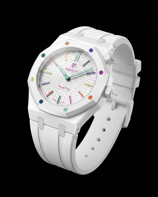 Case-Strap for the Swatch x AP Royal Pop Huit Blanc